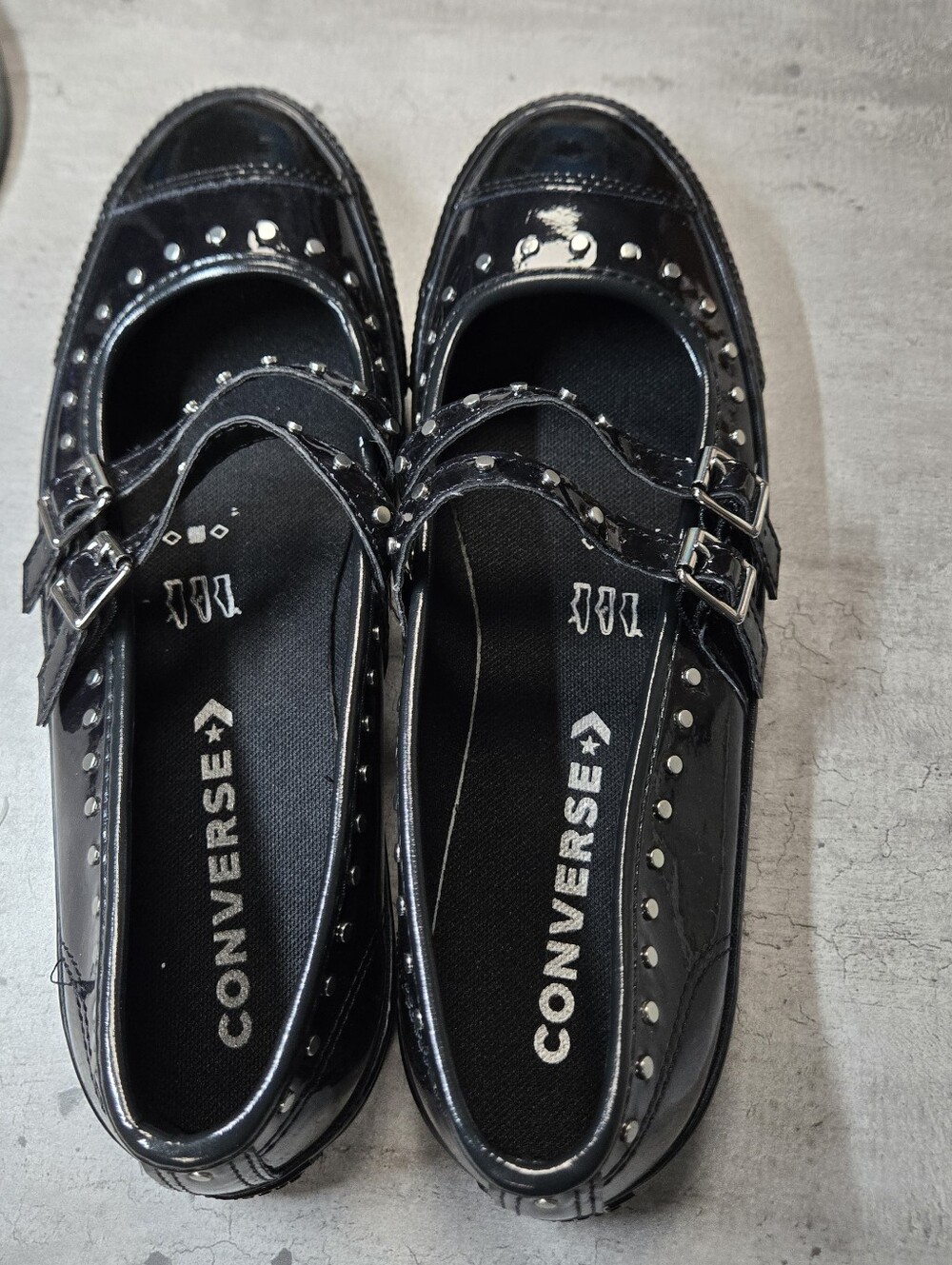 [NEW] Converse Chuck Taylor All Star Dainty Mary Jane Studded Patent Shoes - Picture 4 of 10